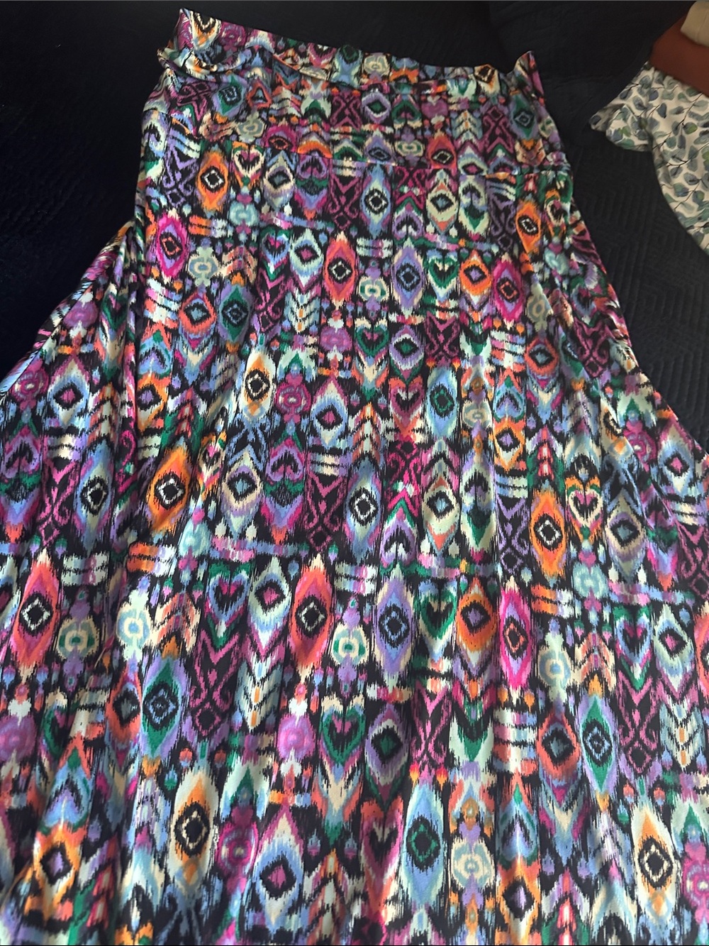 LuLaRoe Multicolor Aztec Maxi Skirt - Purple, Teal, Orange, Pink, Black, Cream